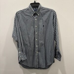 Ralph Lauren‎ Blake 100% Cotton Sz Med Blue Plaid